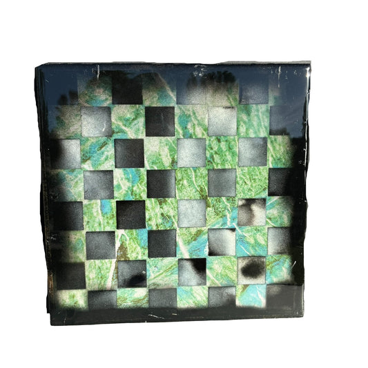 Green Chrome Leaf - Resin Coated Chess Board