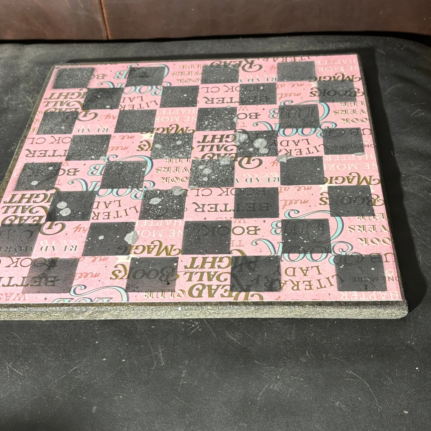 Soft Pink Words - Scrapbook Chess Board