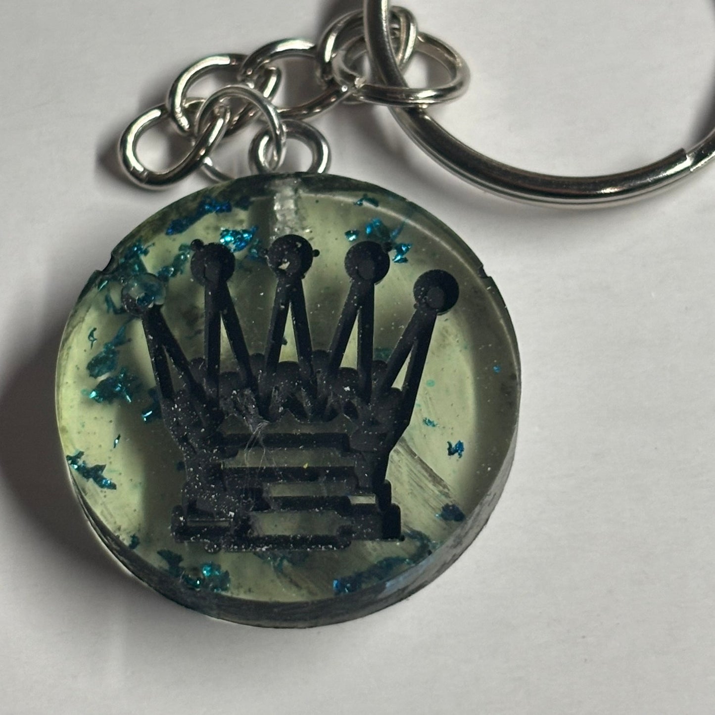 Green Black Queen - Handmade Resin Keychain