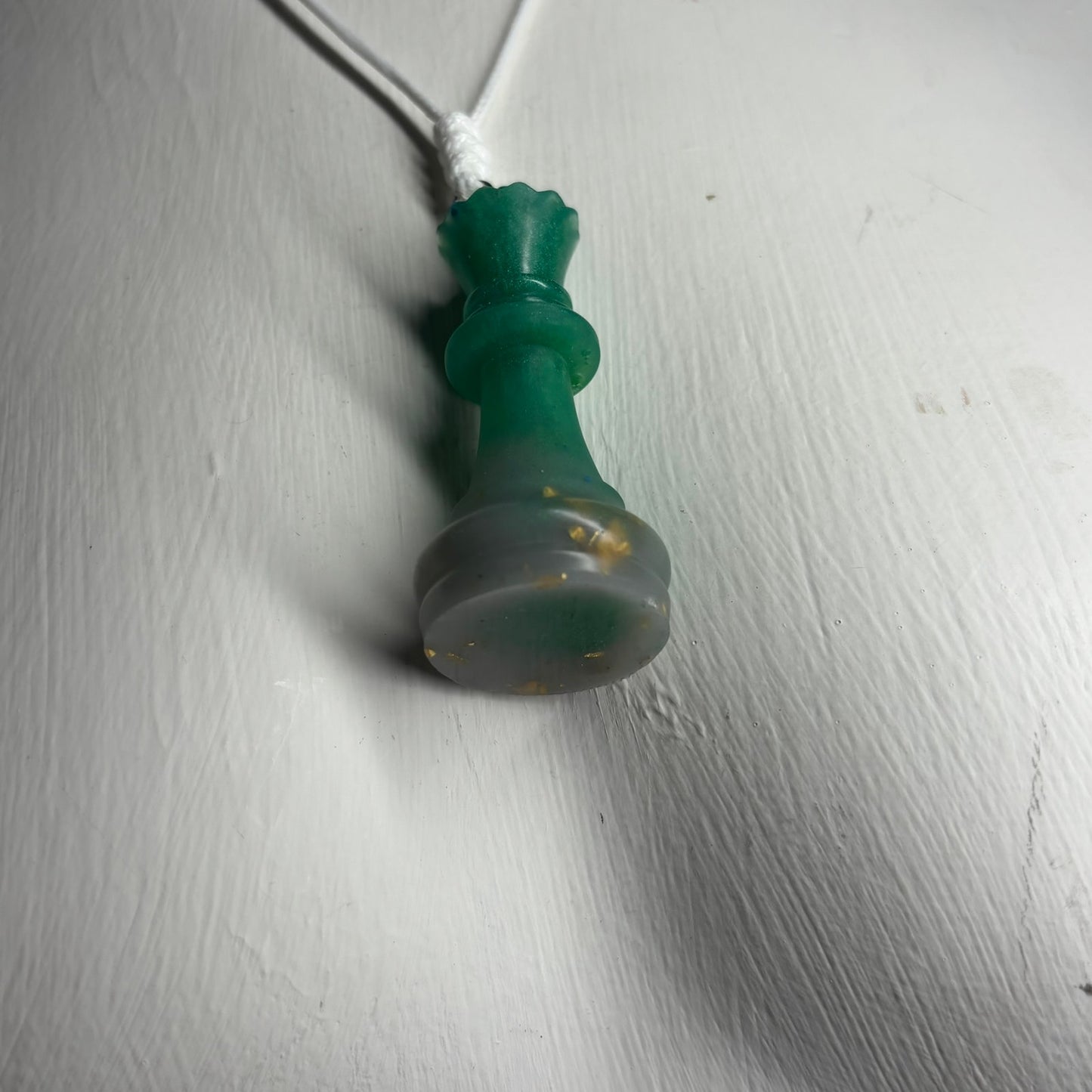 Green Queen - Handmade Resin Chess Necklace