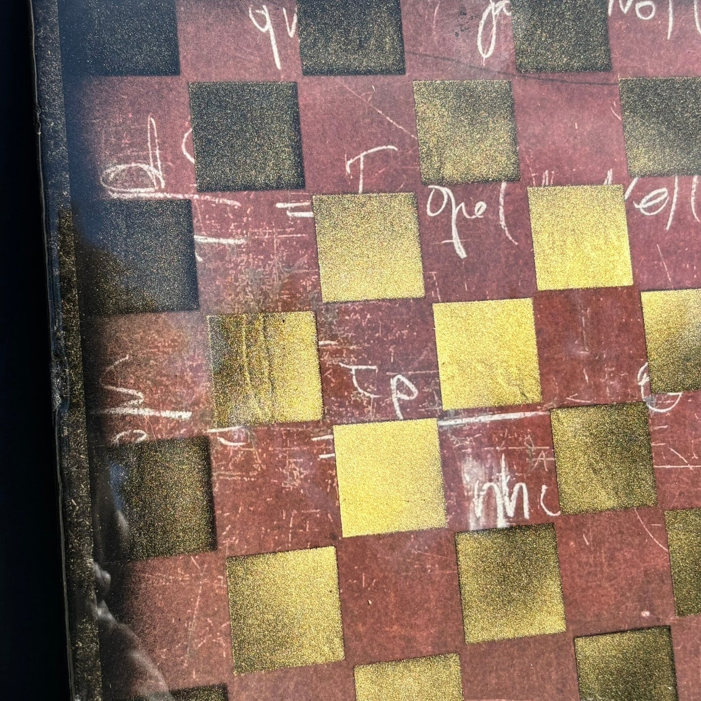 Burgundy Gold - Resin Coated Chess Board