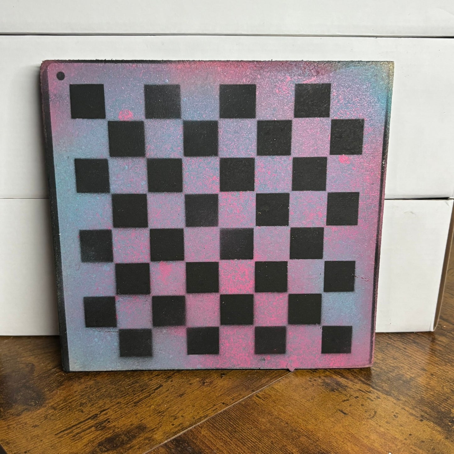 Pink & Blue Mix - Painted Double Sided Chess Board