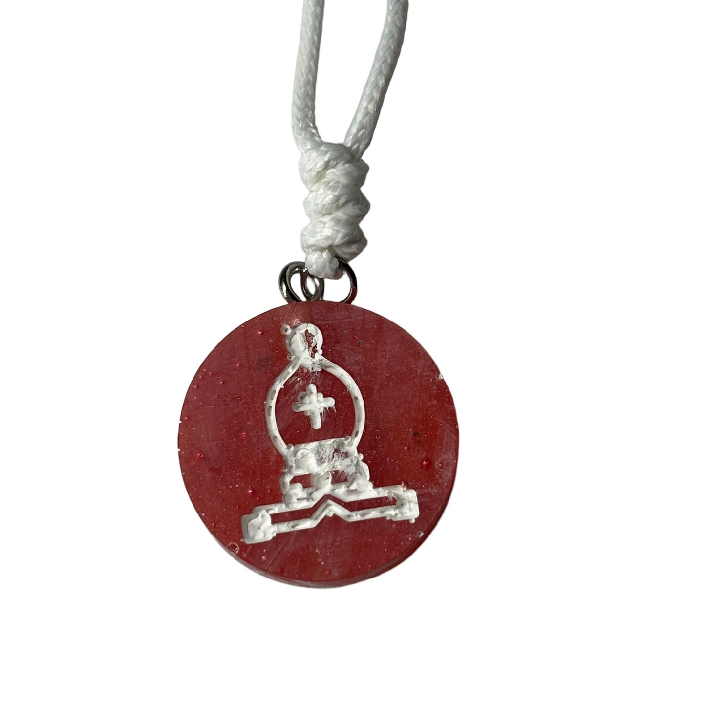 Red Bishop - Handmade Resin Chess Necklace