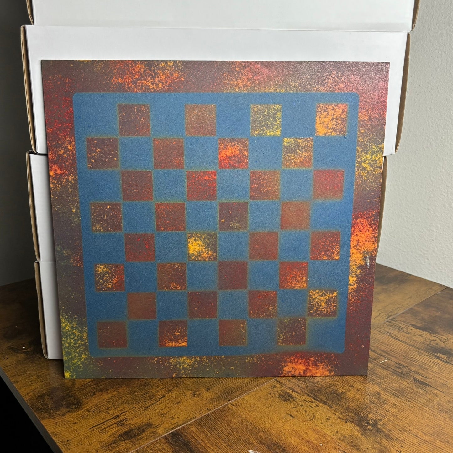 Rustic Navy Blue - Painted Chess Board