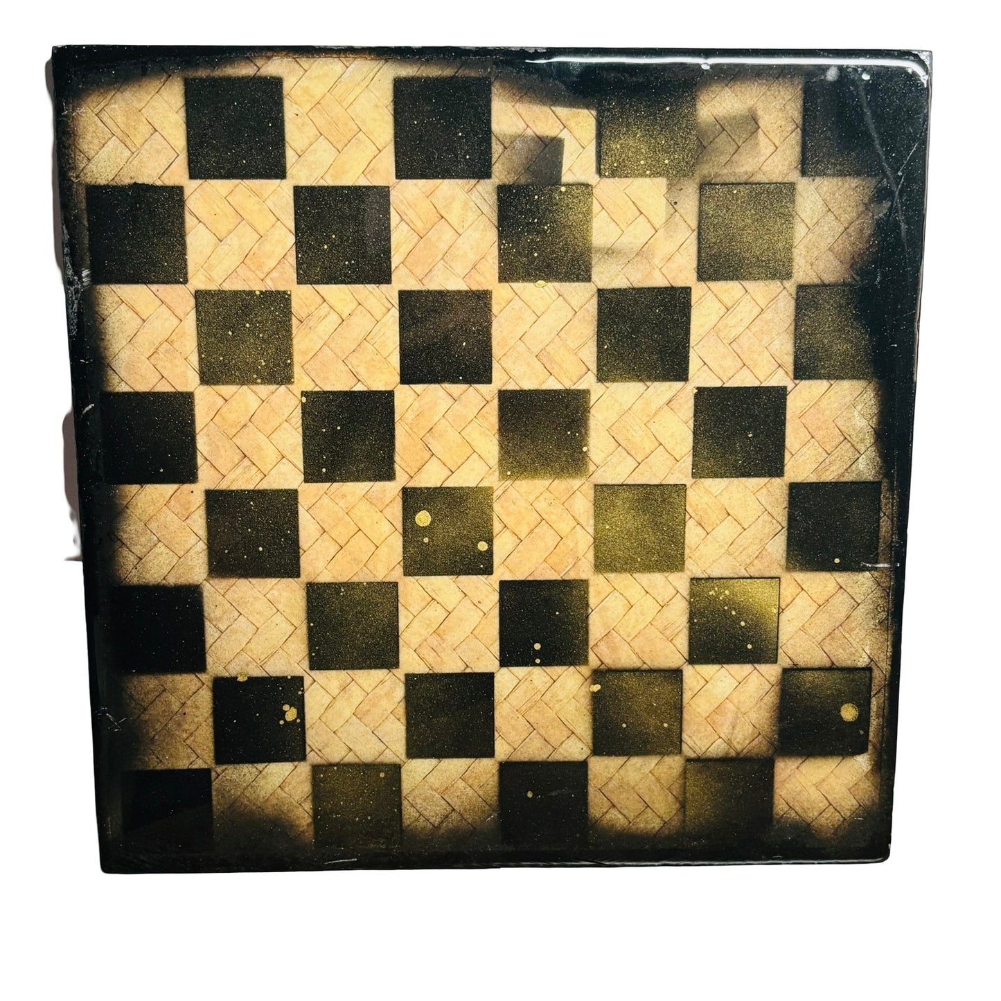 Vintage Basket - Resin Coated Chess Board