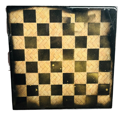Vintage Basket - Resin Coated Chess Board