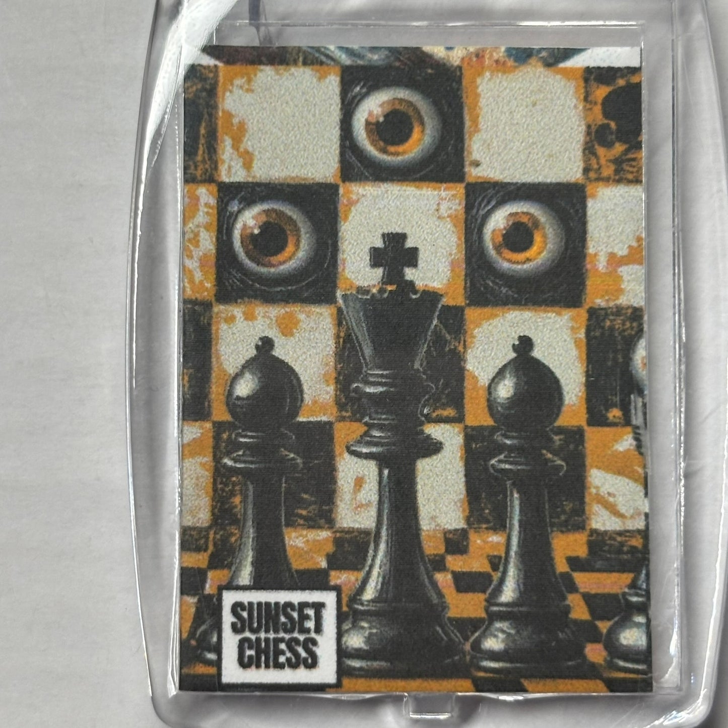 Orange Black - Chess  Photo Keychain