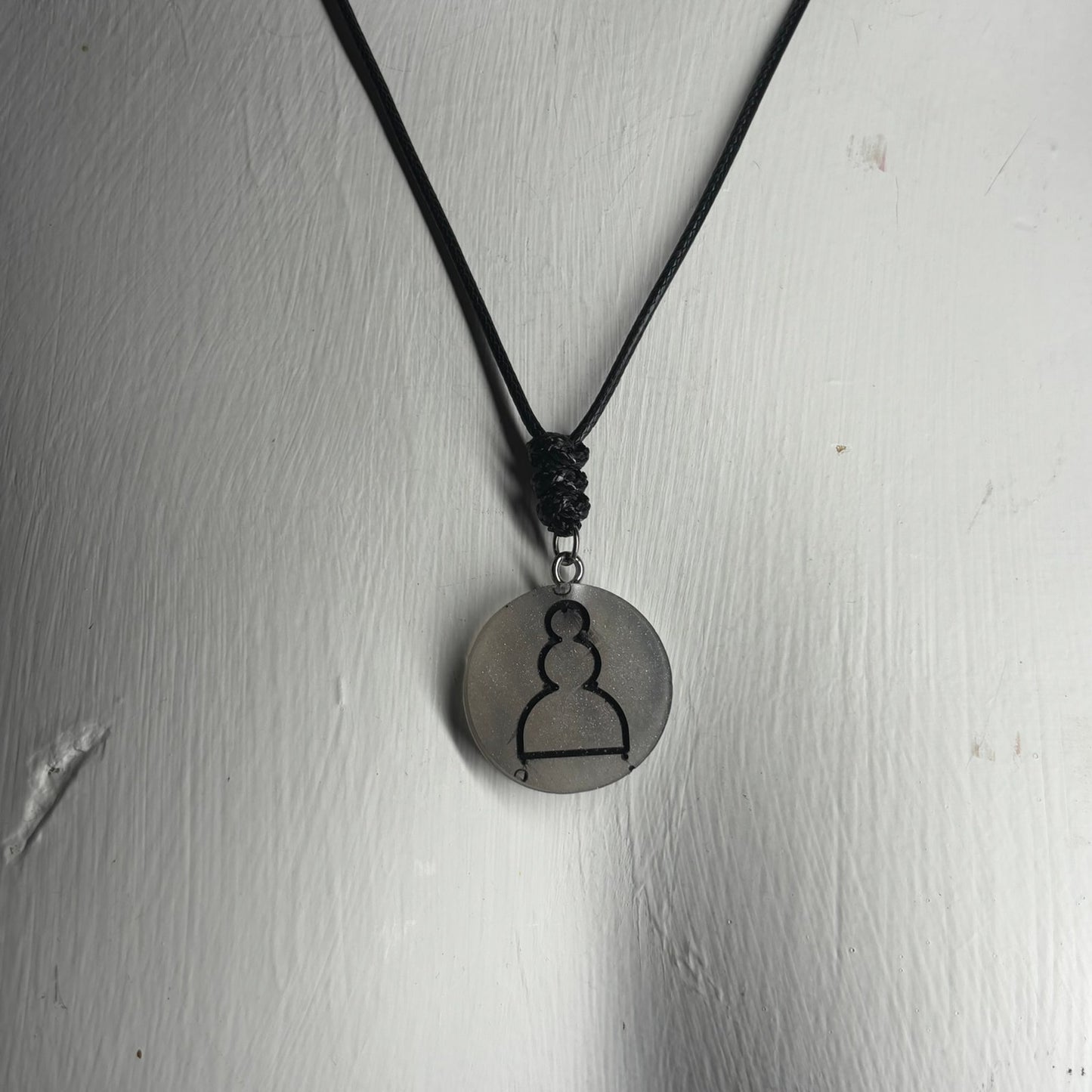 Silver Pawn - Handmade Resin Chess Necklace