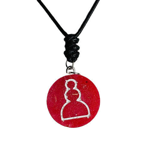 Red Pawn - Handmade Resin Chess Necklace