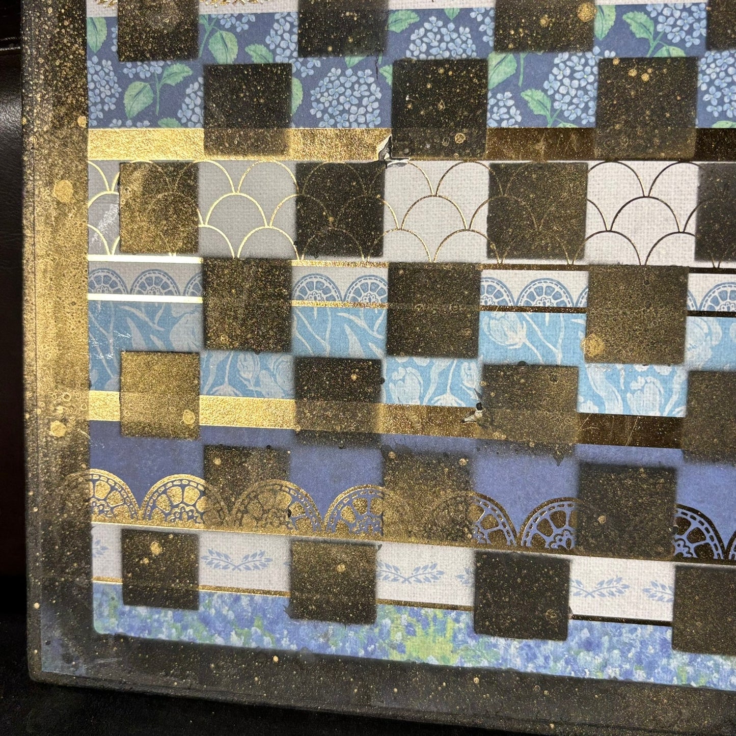 Seas Gold Blue - Scrapbook Chess Board