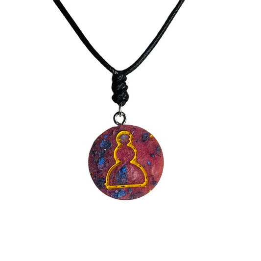 Pink Royal Pawn - Handmade Resin Chess Necklace