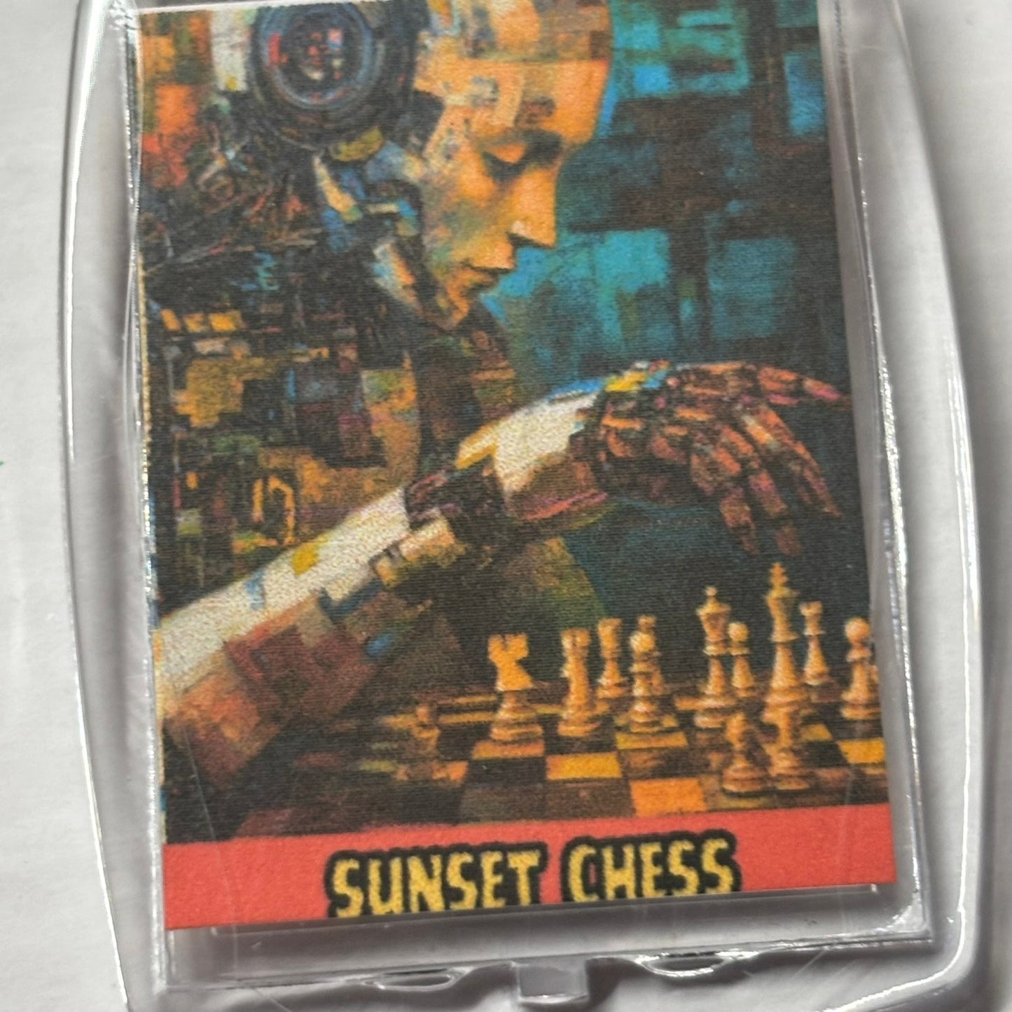 Peaceful Robot - Chess  Photo Keychain