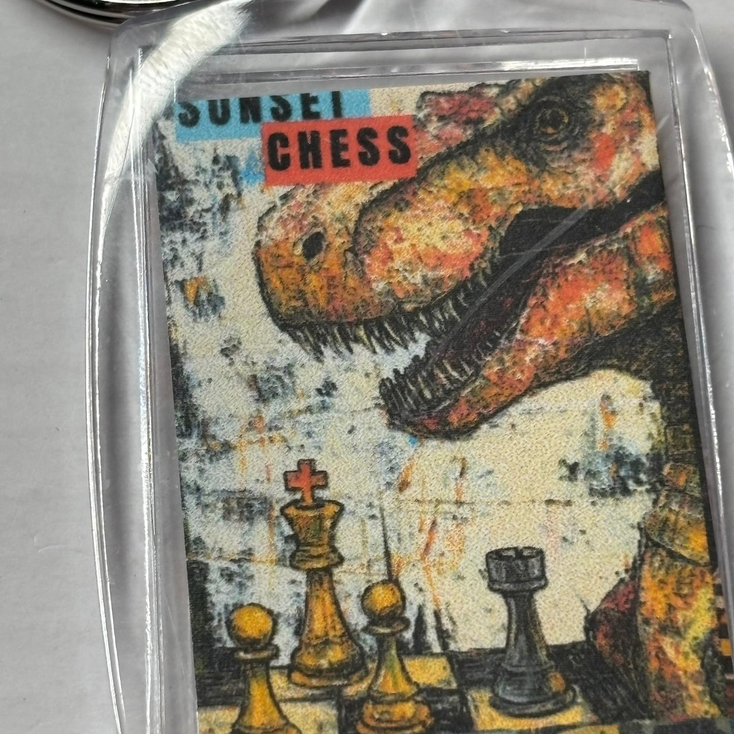 Dino - Chess  Photo Keychain