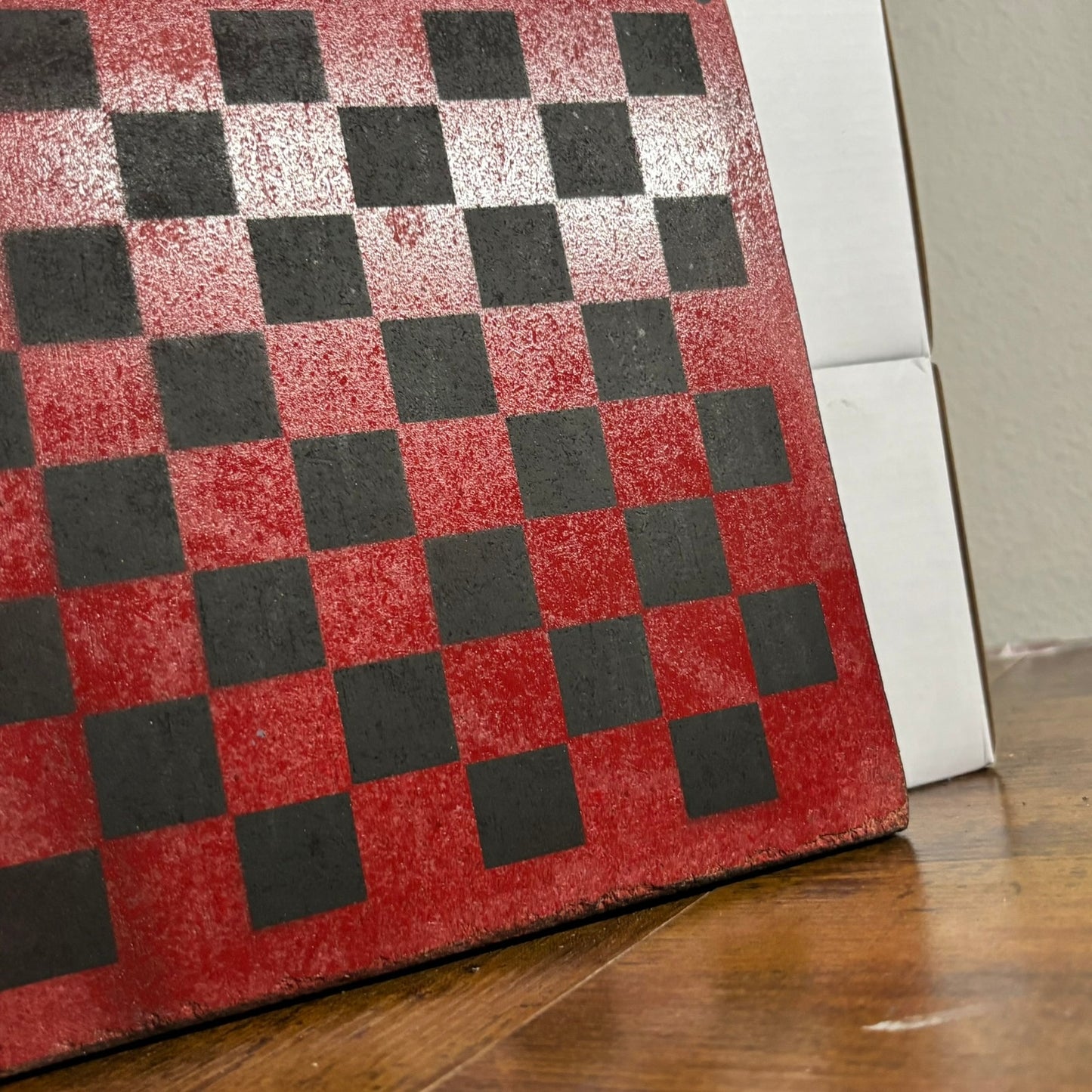Red & Black - Painted Double Sided Chess Board