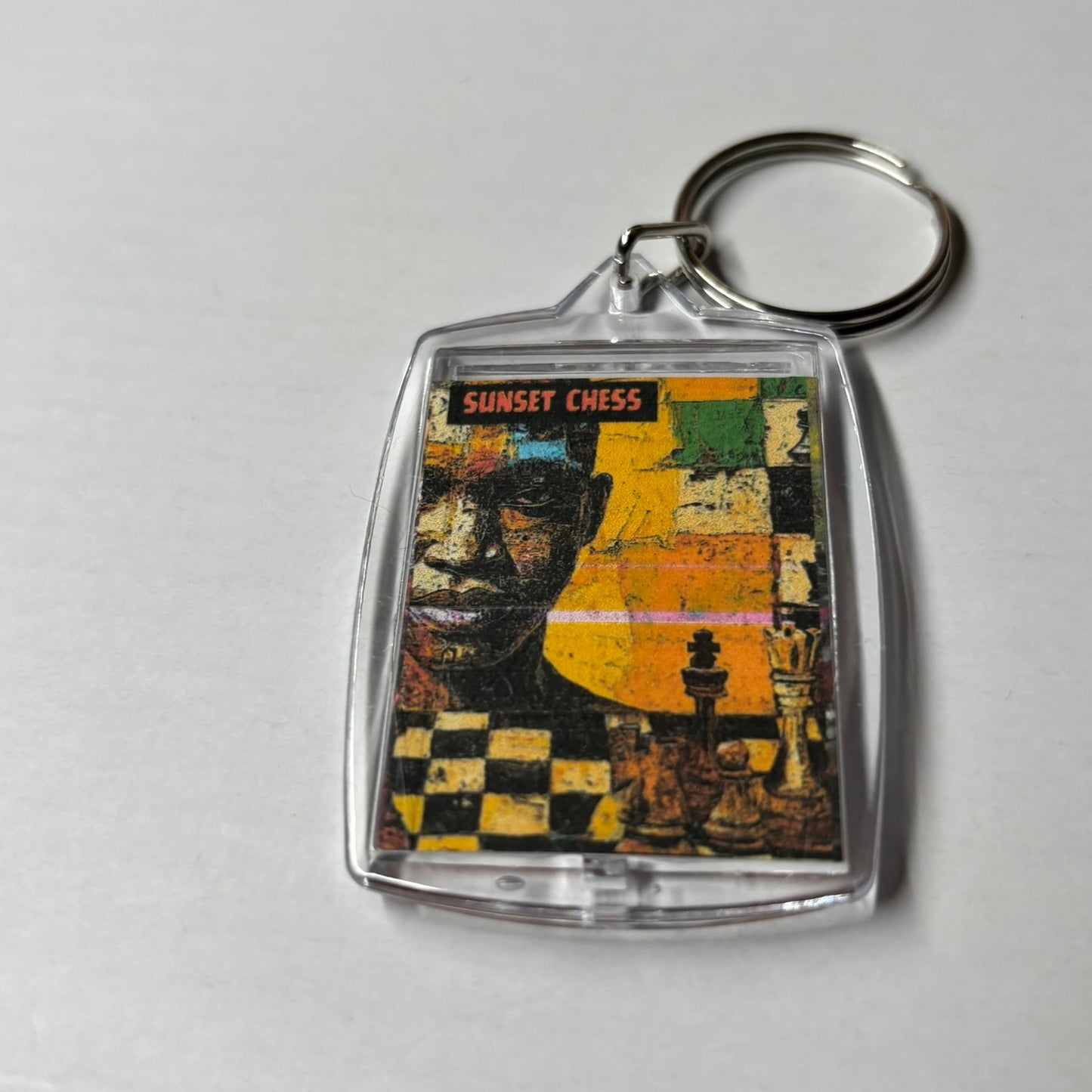 A Strong Mind - Sunset Chess Photo Keychain