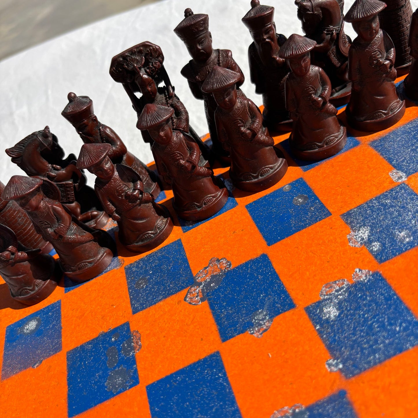 Orange Blue Chrome - Chinese Edition Chess Set