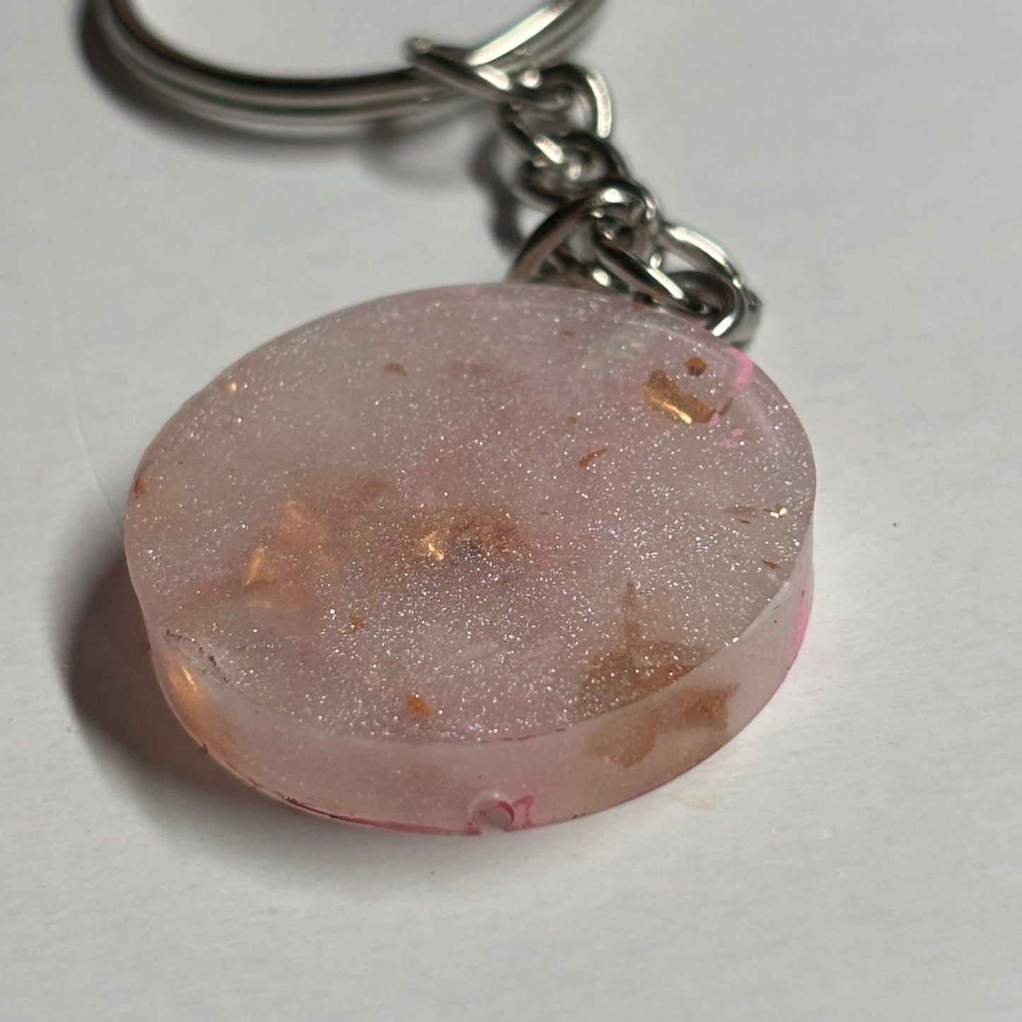 White Cherry Sakura - Handmade Resin Keychain - Flat Edition