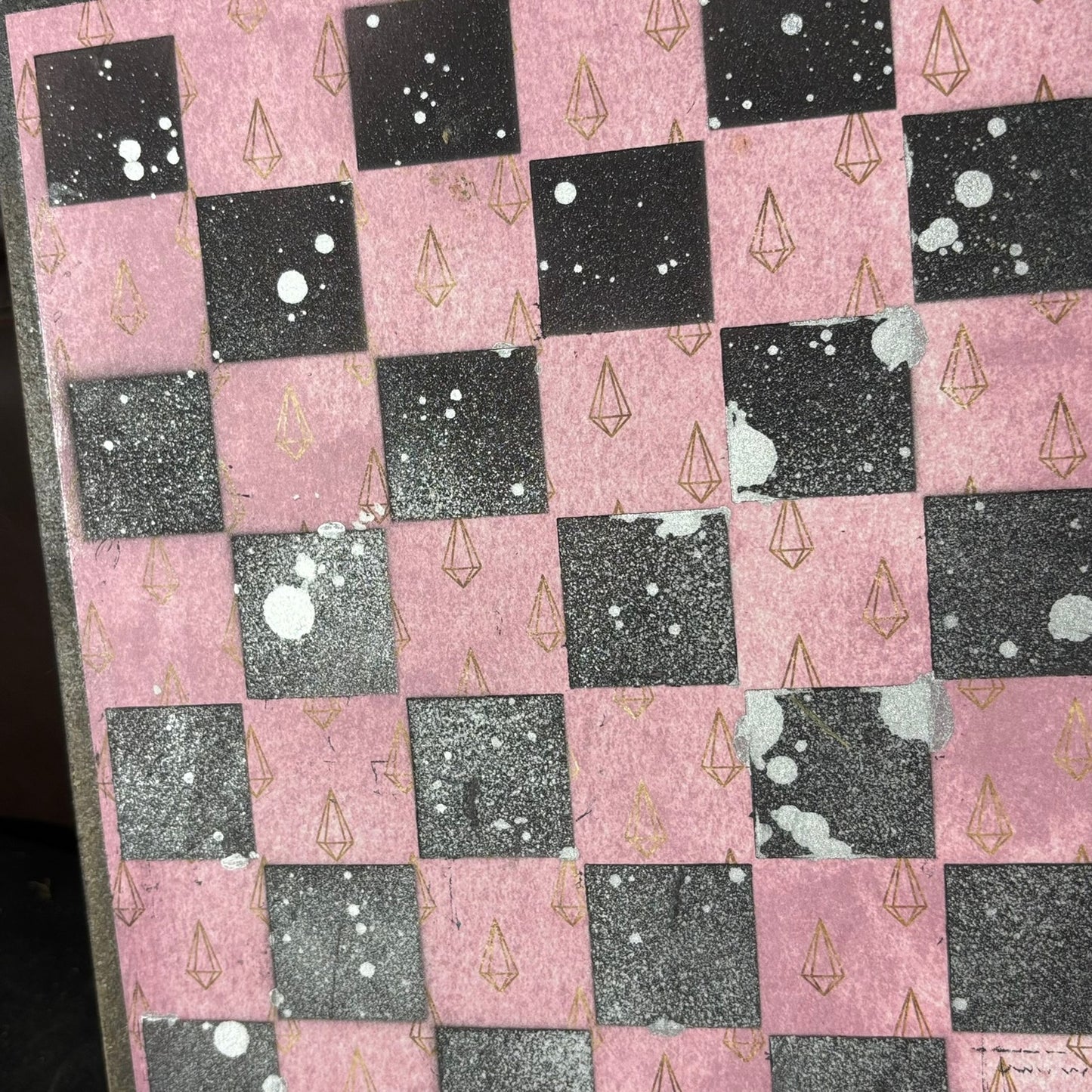 Peach Crystals - Scrapbook Chess Board