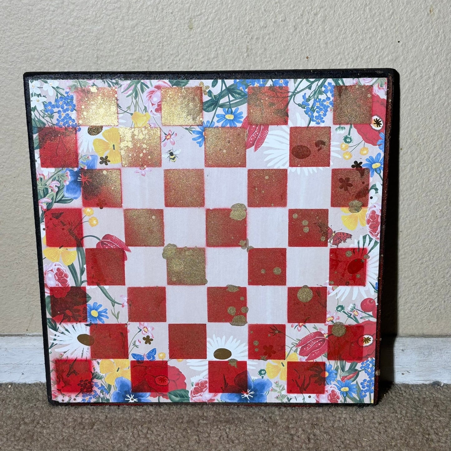 Red Garden - Scrapbook Chess Board