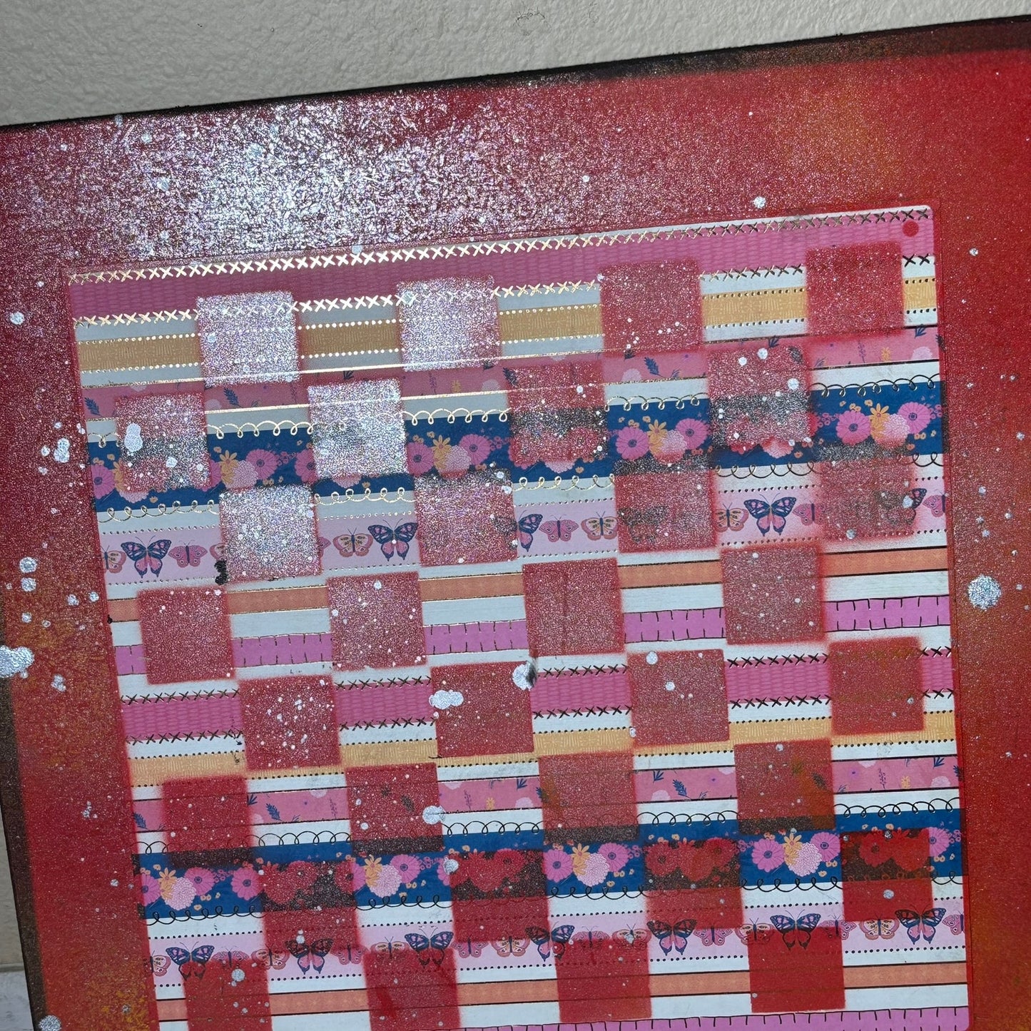 Red Vibrant Fusion - Large Scrapbook Chess Board