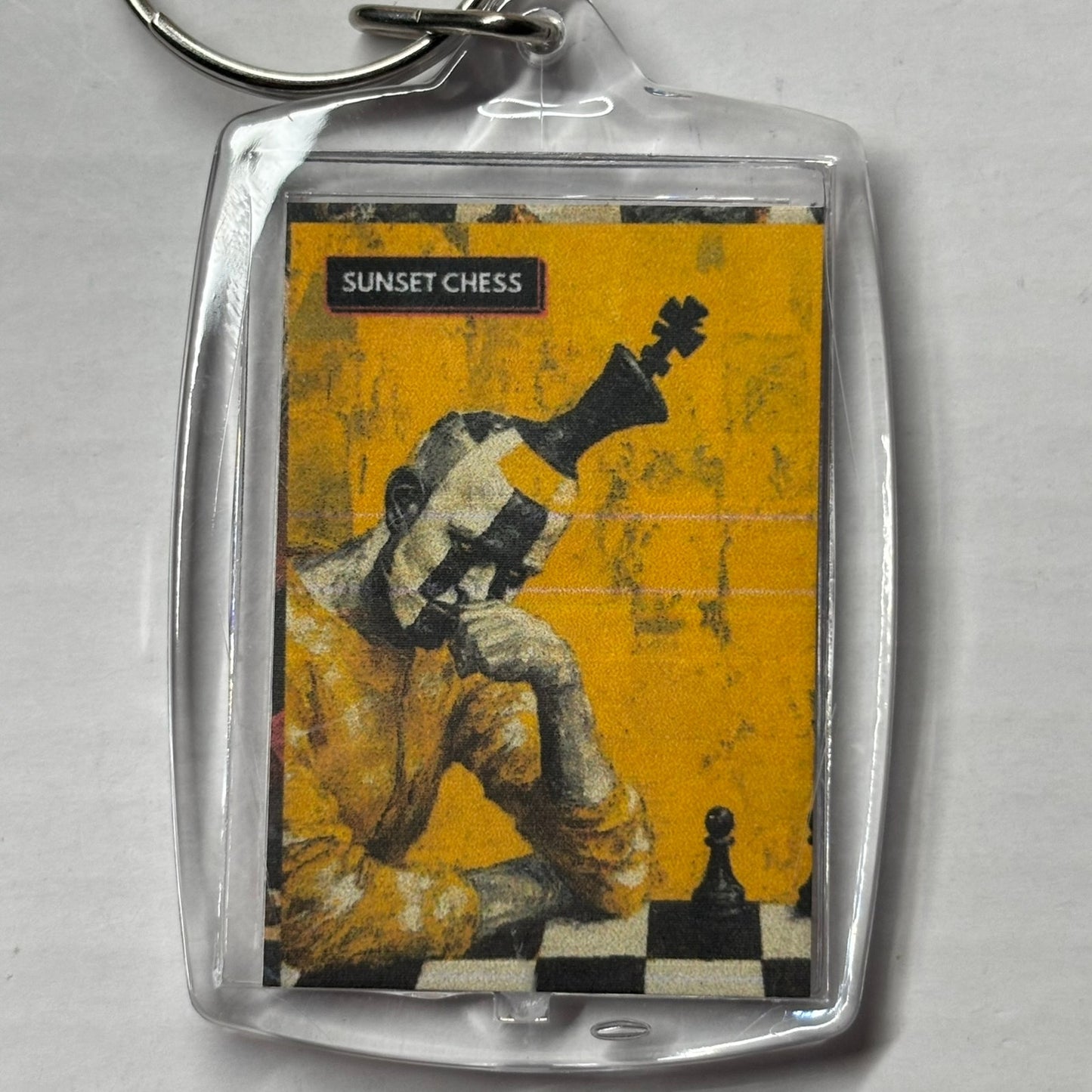 Sad Man - Chess  Photo Keychain
