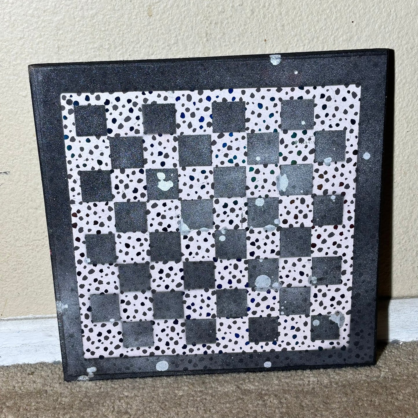 Spotted Print - Scrapbook Chess Board