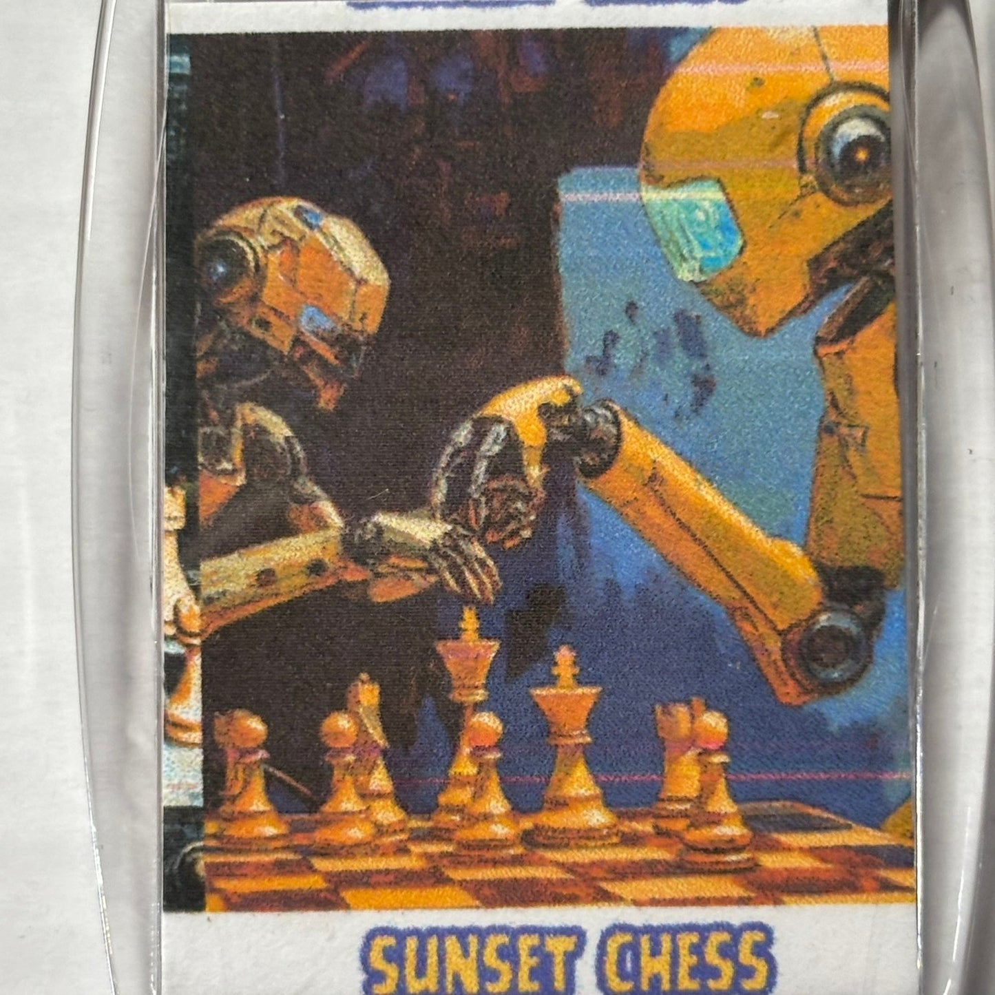 Yellow Robot - Chess  Photo Keychain