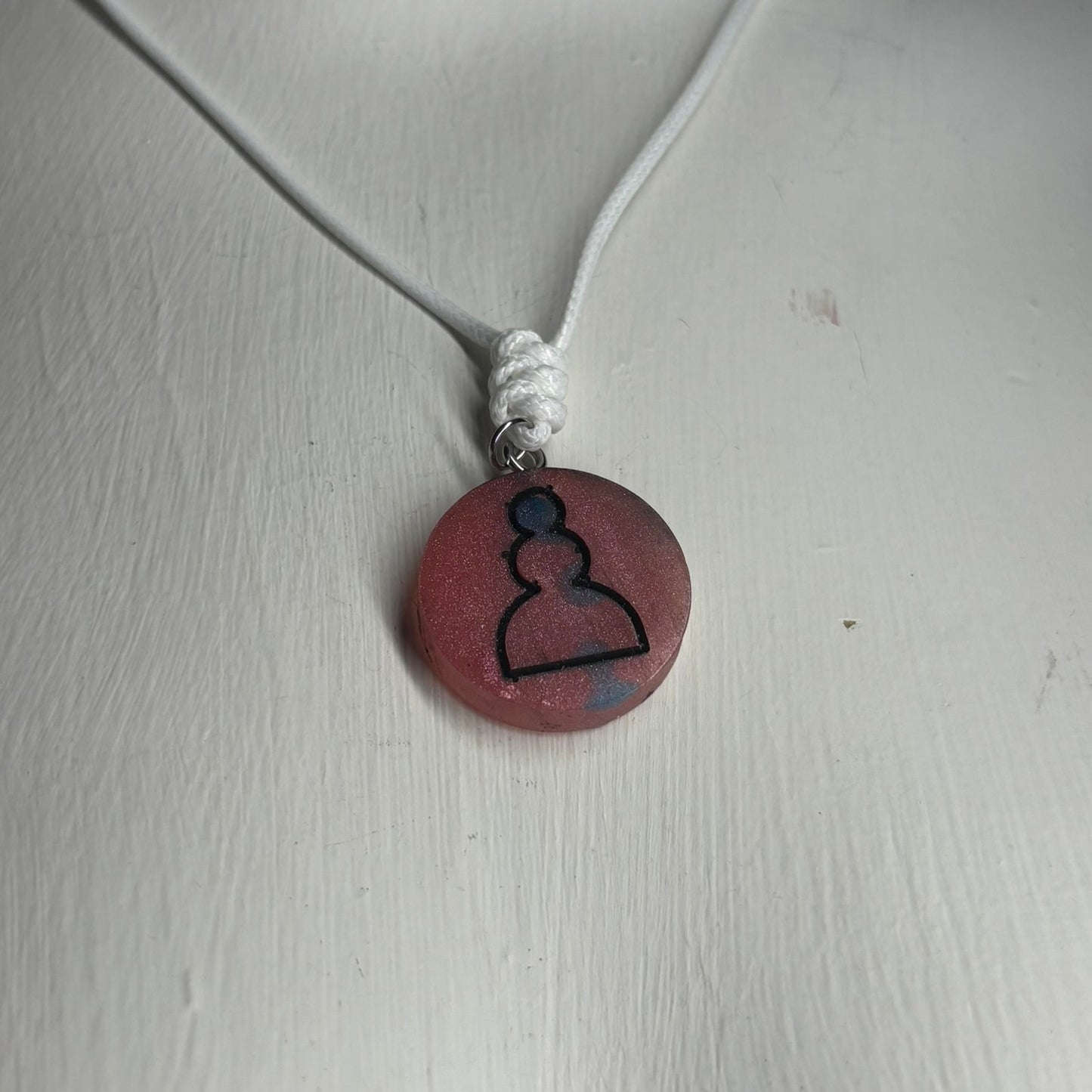Red Pawn - Handmade Resin Chess Necklace