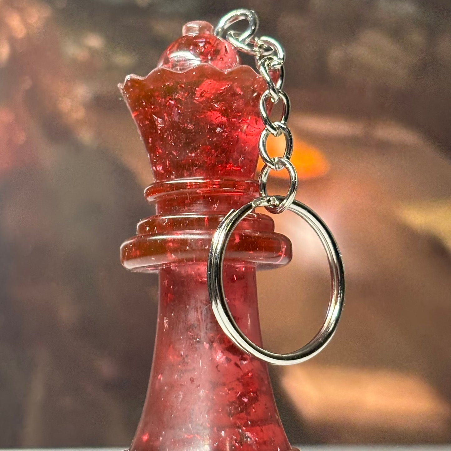 Red Crystal Queen - Handmade Resin Keychain - Large Edition