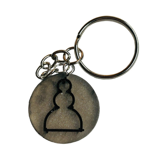 Silver Black Pawn - Handmade Resin Keychain