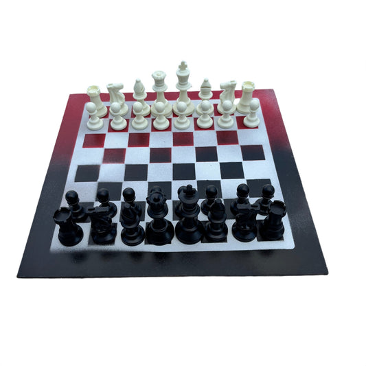 Speed Black & Red - Painted Chess Set
