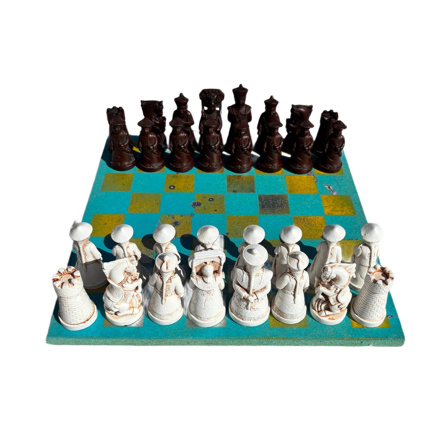 Yellow & Light Blue - Chinese Edition Chess Set