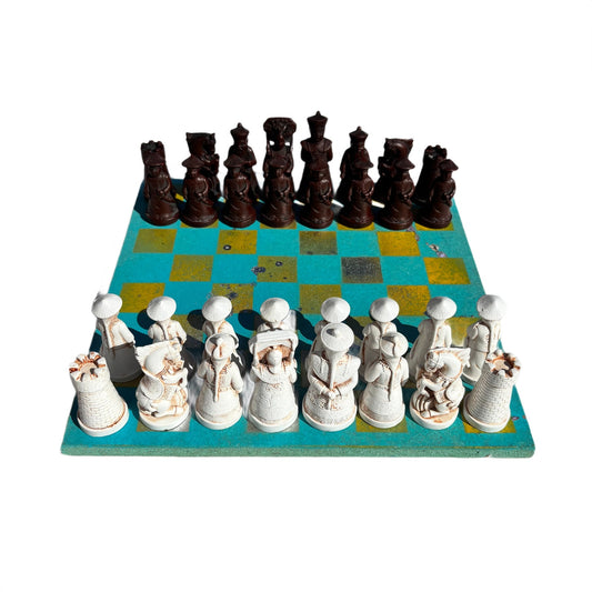 Yellow & Light Blue - Chinese Edition Chess Set