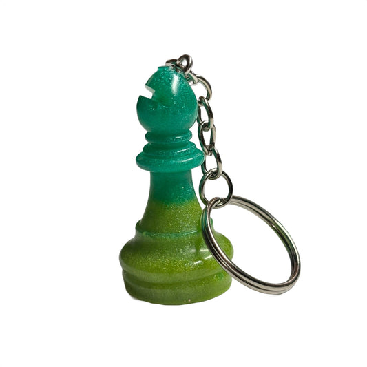 Two Toned Green - Handmade Resin Keychain