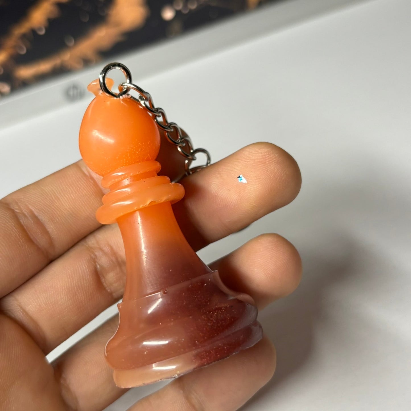 Simplistic Orange - Handmade Resin Keychain - Large Edition