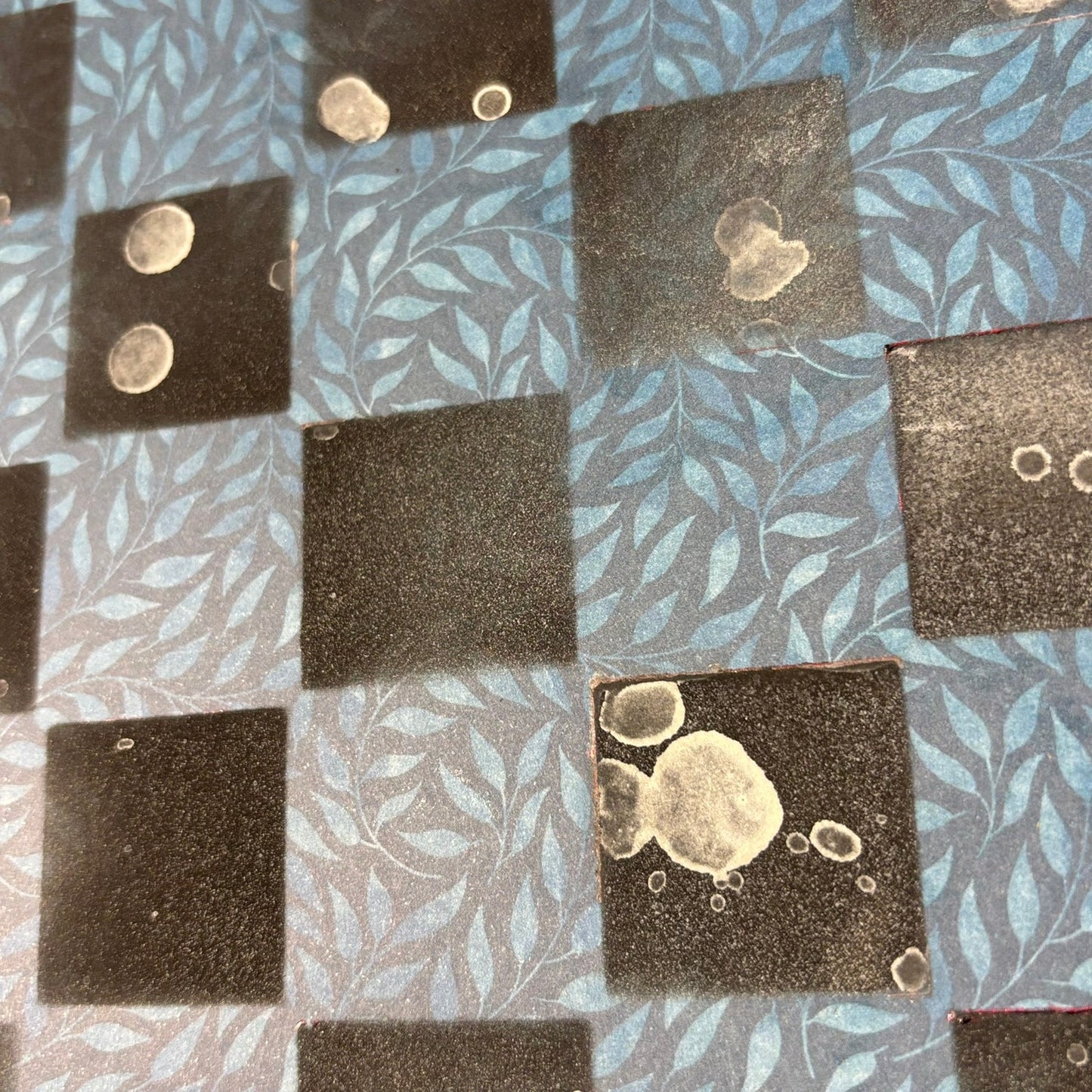 Blue Leaves - Scrapbook Chess Board