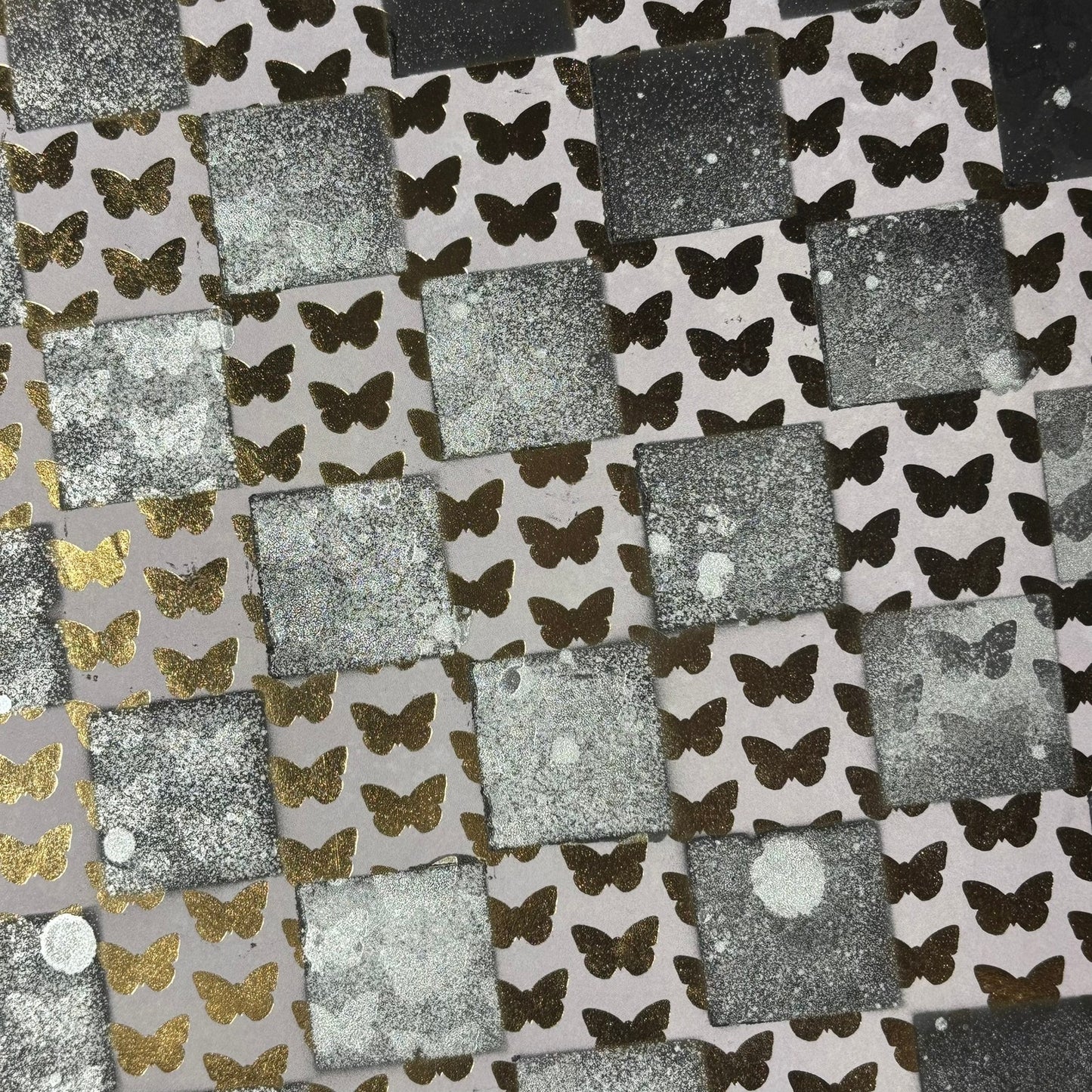 Golden Butterflies - Scrapbook Chess Board