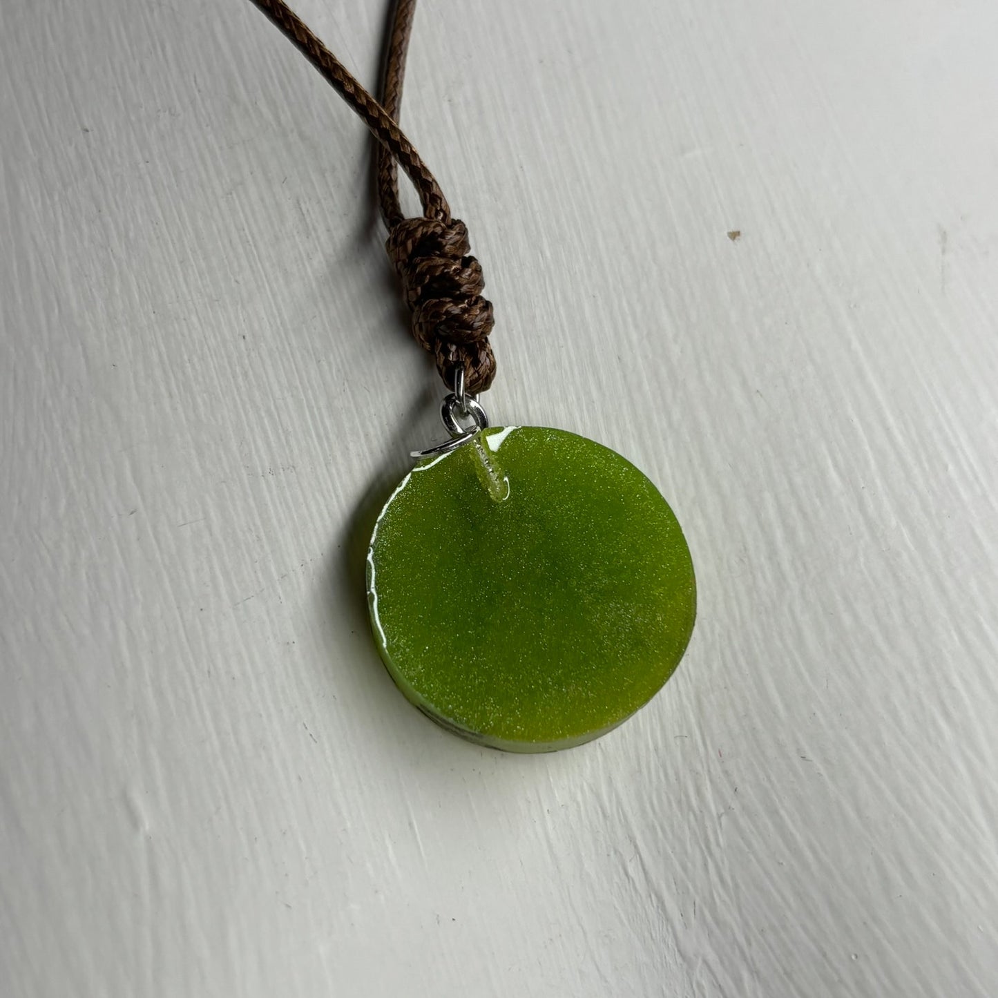 Simple Green Pawn - Handmade Resin Chess Necklace