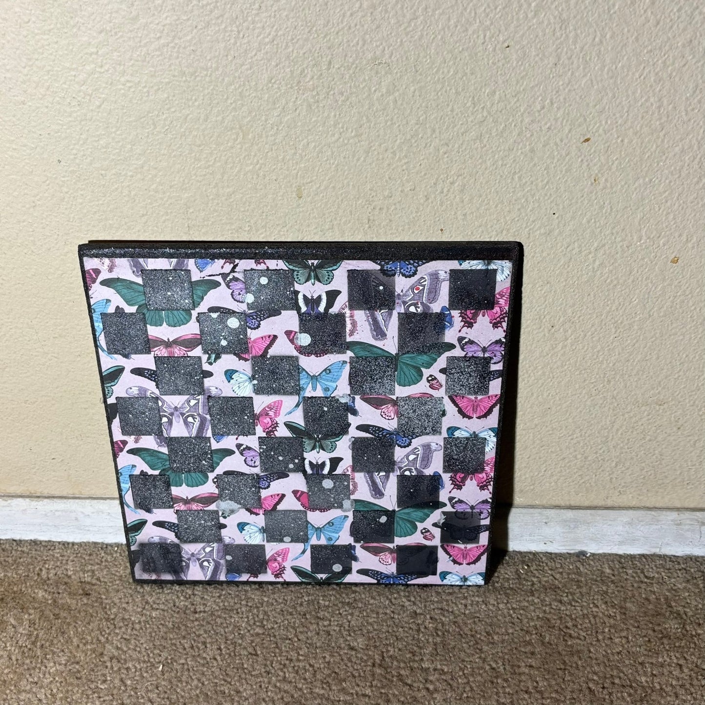 Vintage Butterflies - Scrapbook Chess Board