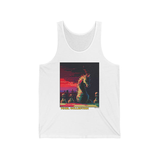 Pixel Knight - White Chess Tank Top