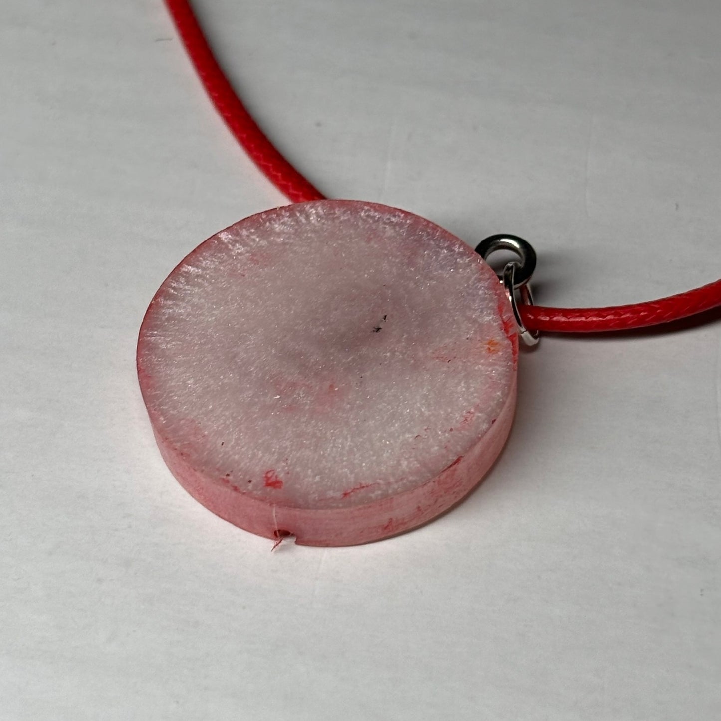 Red Print Bishop - Handmade Resin Chess Necklace