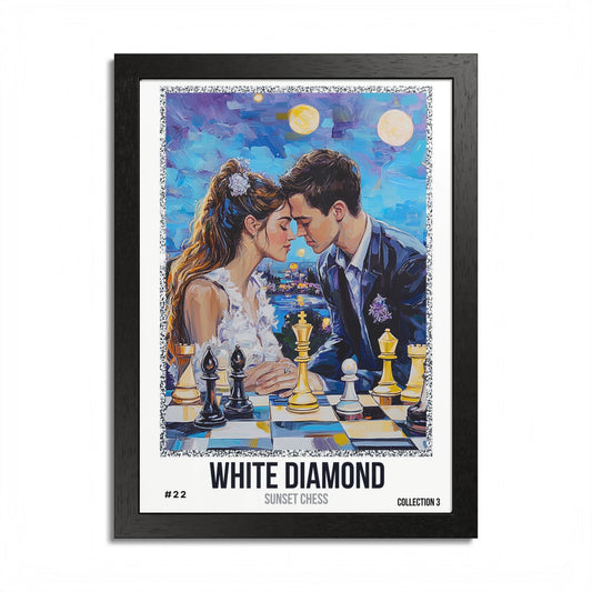 White Diamond - Collection 3 Card #22 - Sunset Card Poster Framed 12"x16"