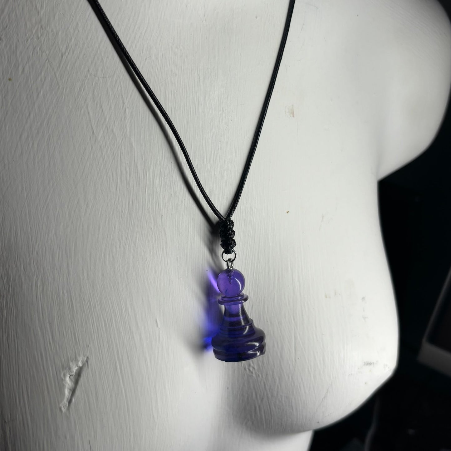 Purple Translucent Pawn - Handmade Resin Chess Necklace