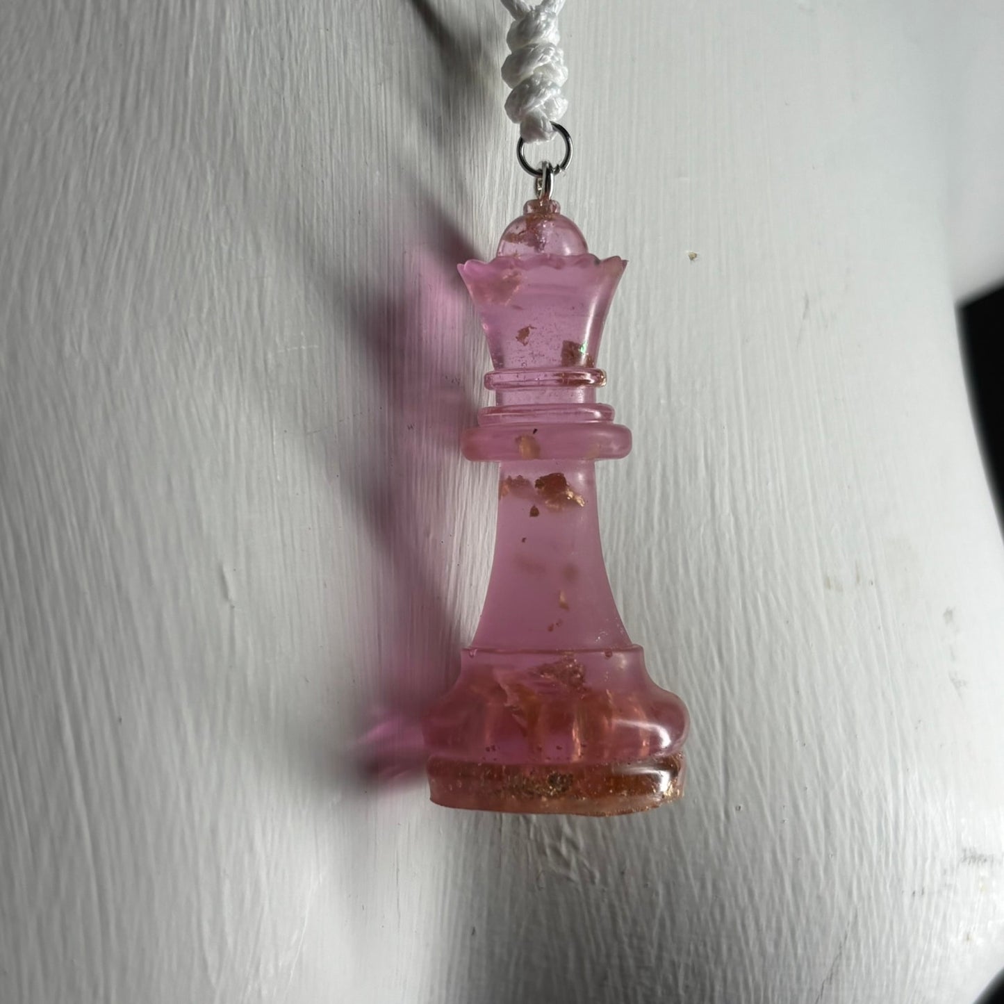 Deluxe Pink Queen- Handmade Resin Chess Necklace
