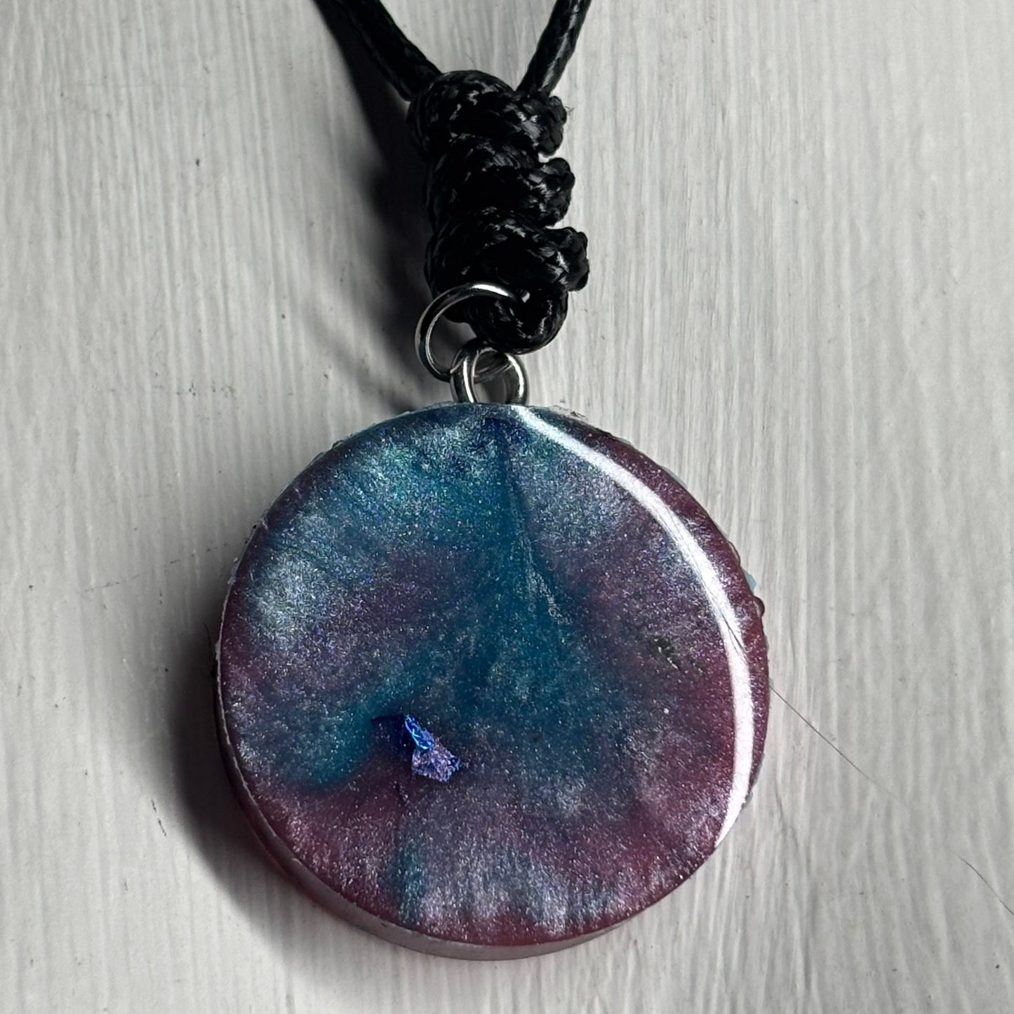 Purple/Blue Rook - Handmade Resin Chess Necklace