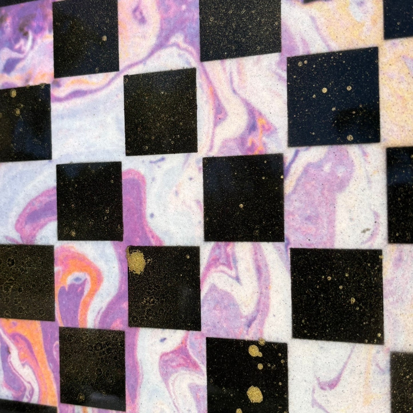 Purple Swirl - Resin Coated Chess Board