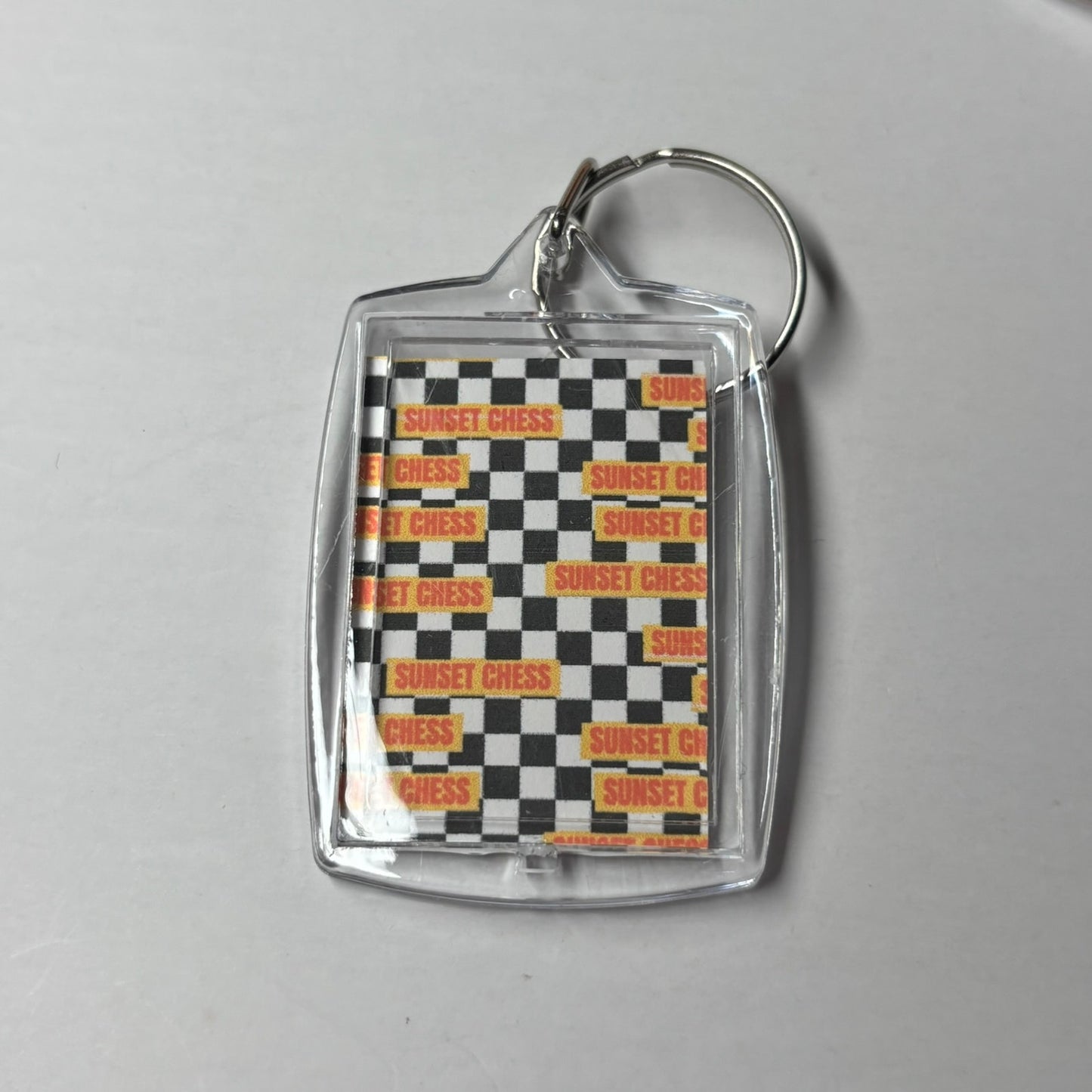 Solitary Games... - Sunset Chess Photo Keychain