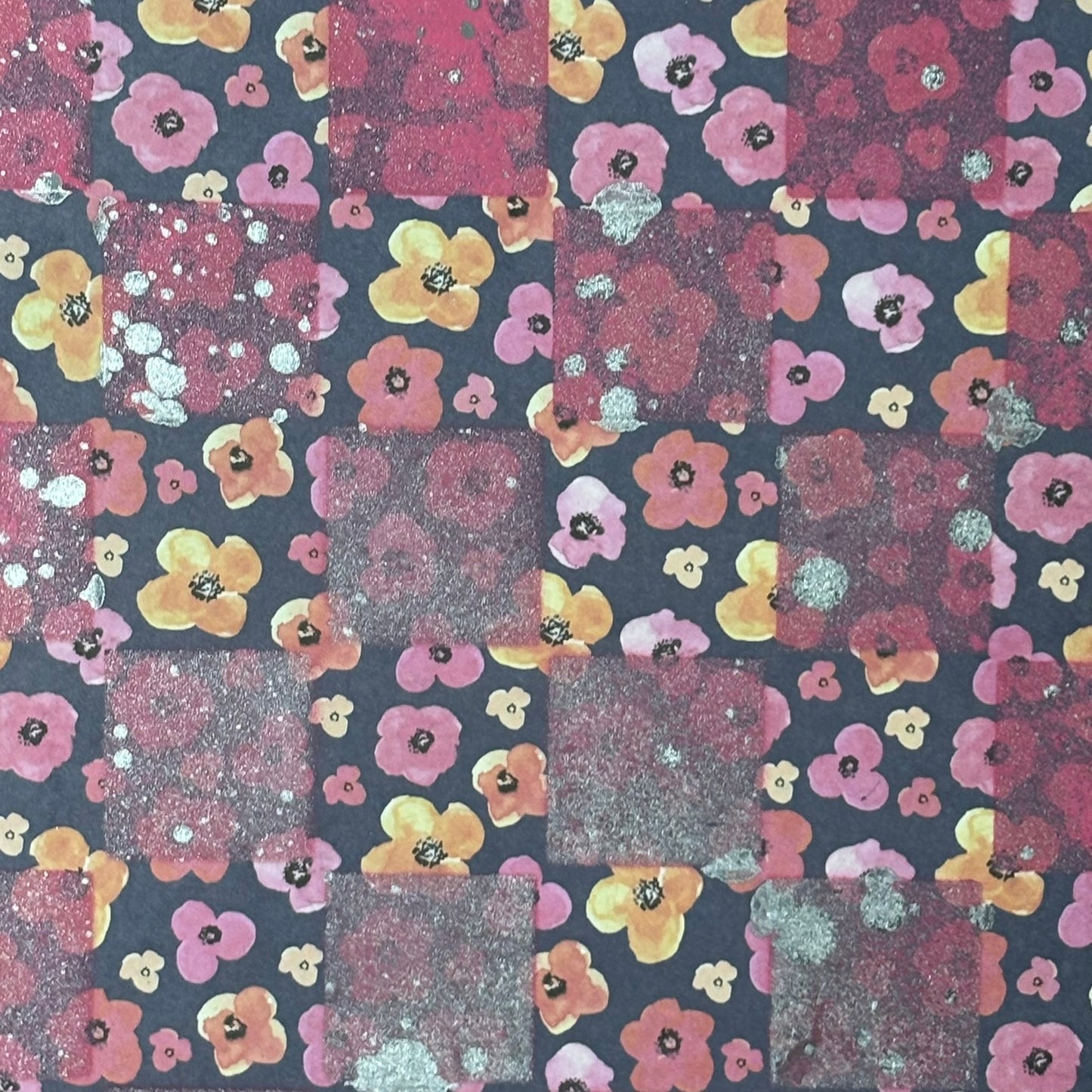 Pink Flowers - Scrapbook Chess Board