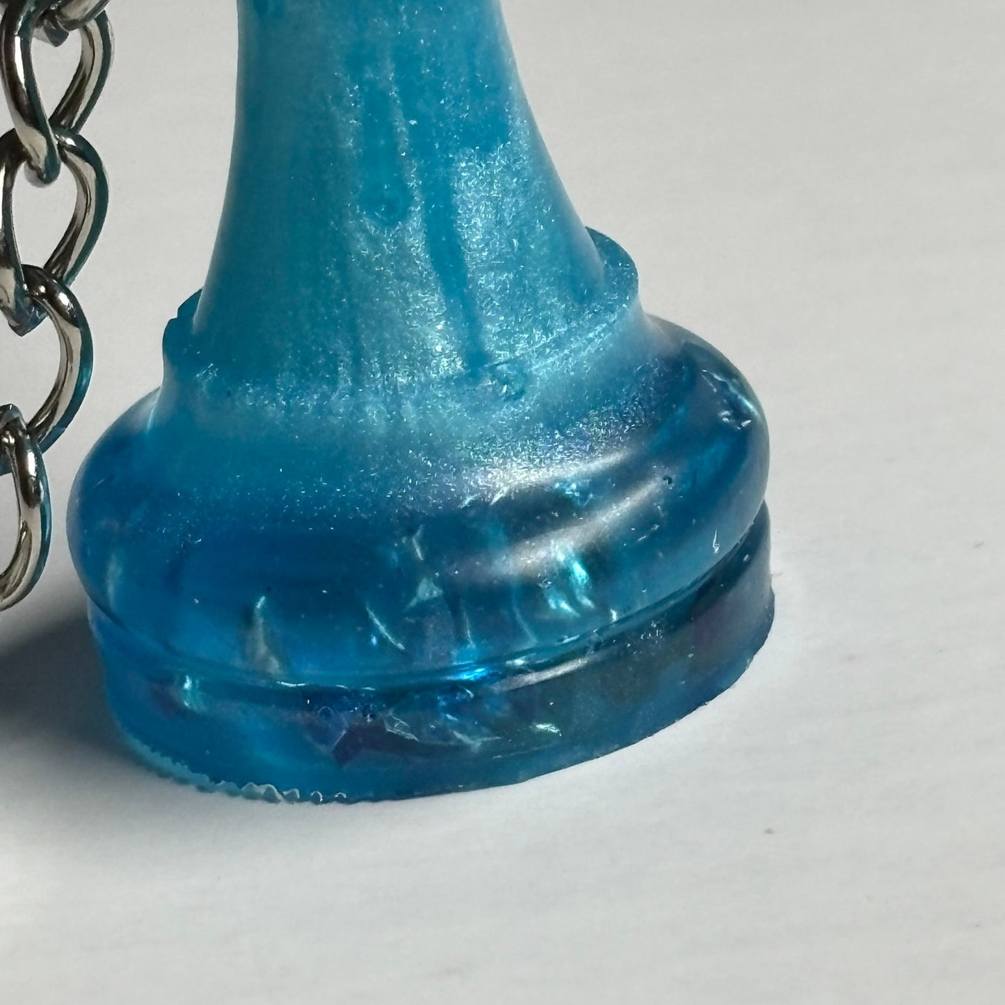 Blue Crystal Rook - Handmade Resin Keychain