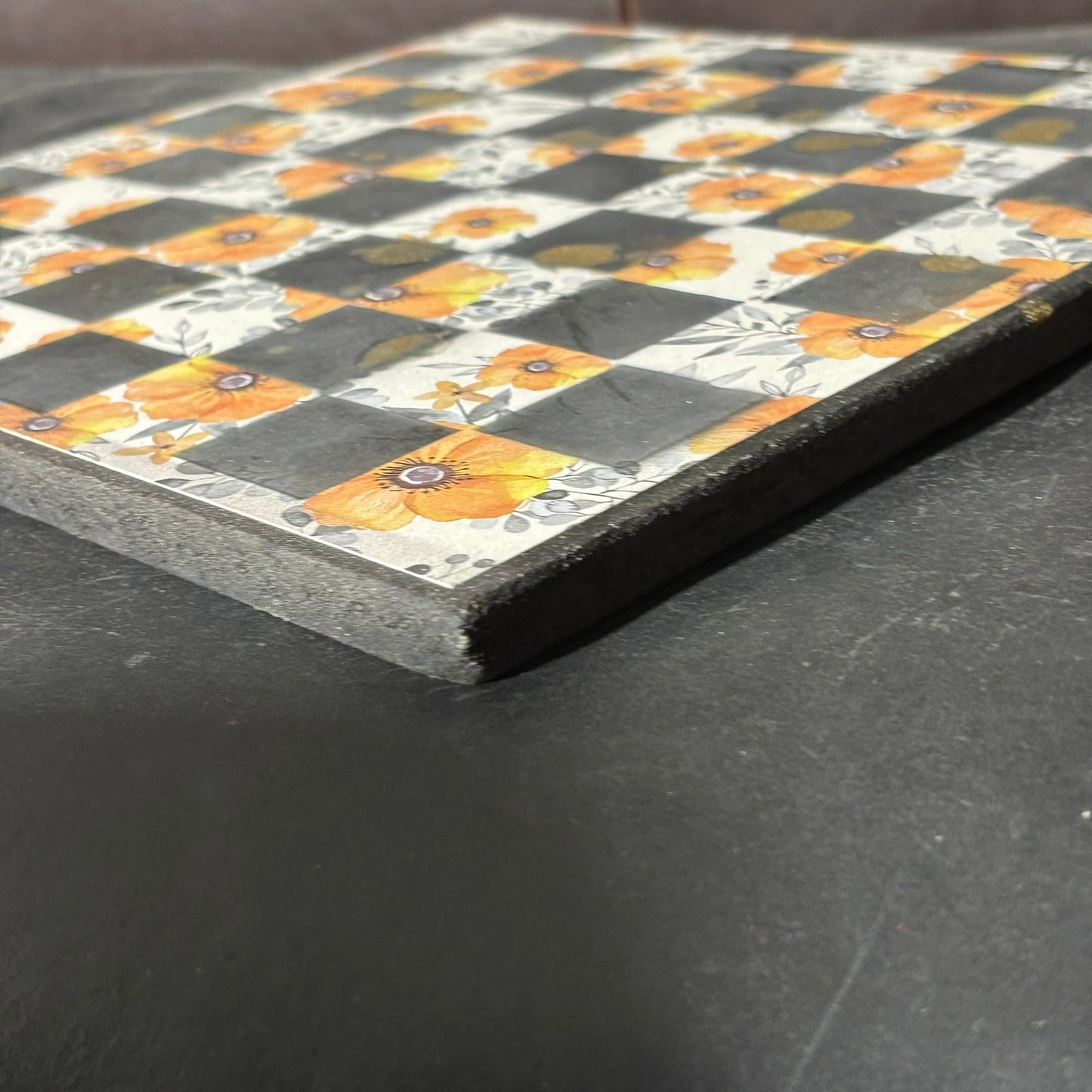 Vintage Yellow Flowers - Scrapbook Chess Board